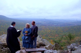 Photo of Wedding Ceremony at Hawk Mountain Sanctuary performed by Reverend Marc Pun